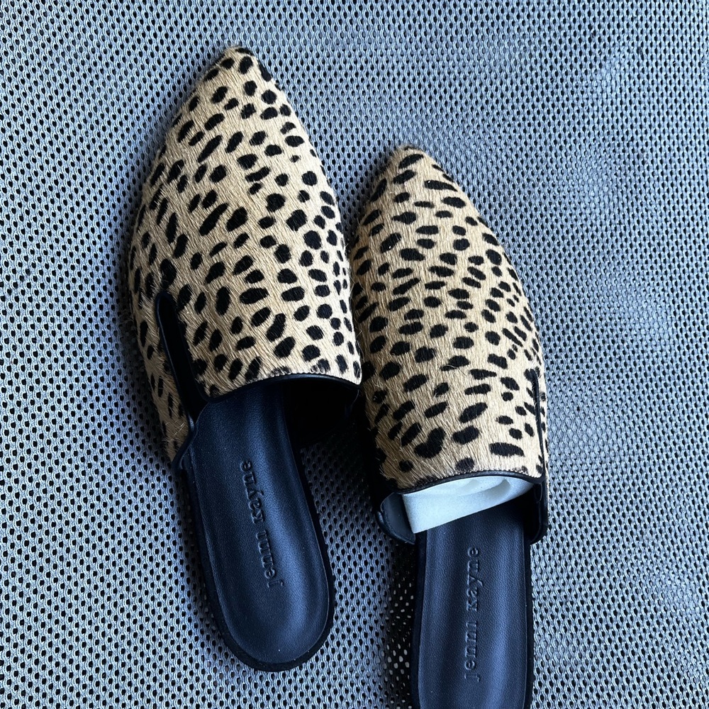 Jenni Kayne Black and Tan leopard  Mules